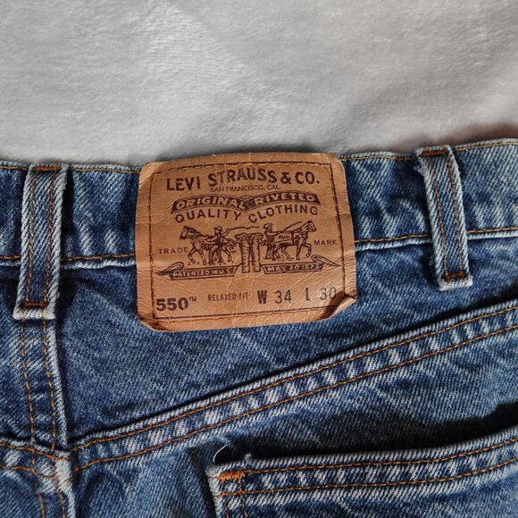 Vintage Levis Relaxed Fit Jeans Mens 34x30 (Fits 33x28) Altered Orange Tab 90s - Picture 3 of 12